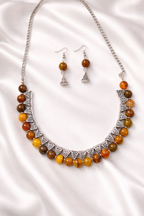 Amber Necklace & Earrings